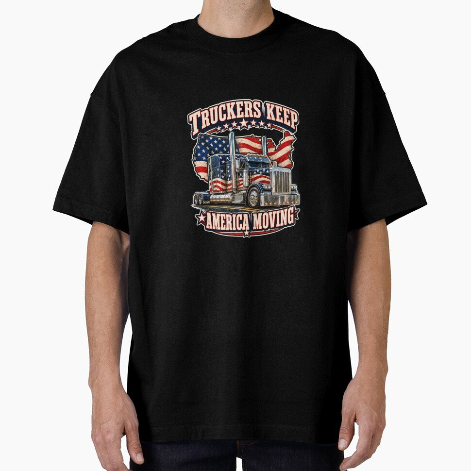 Truckers Keep America Moving – Patriotic US Trucker by Zerberus71
