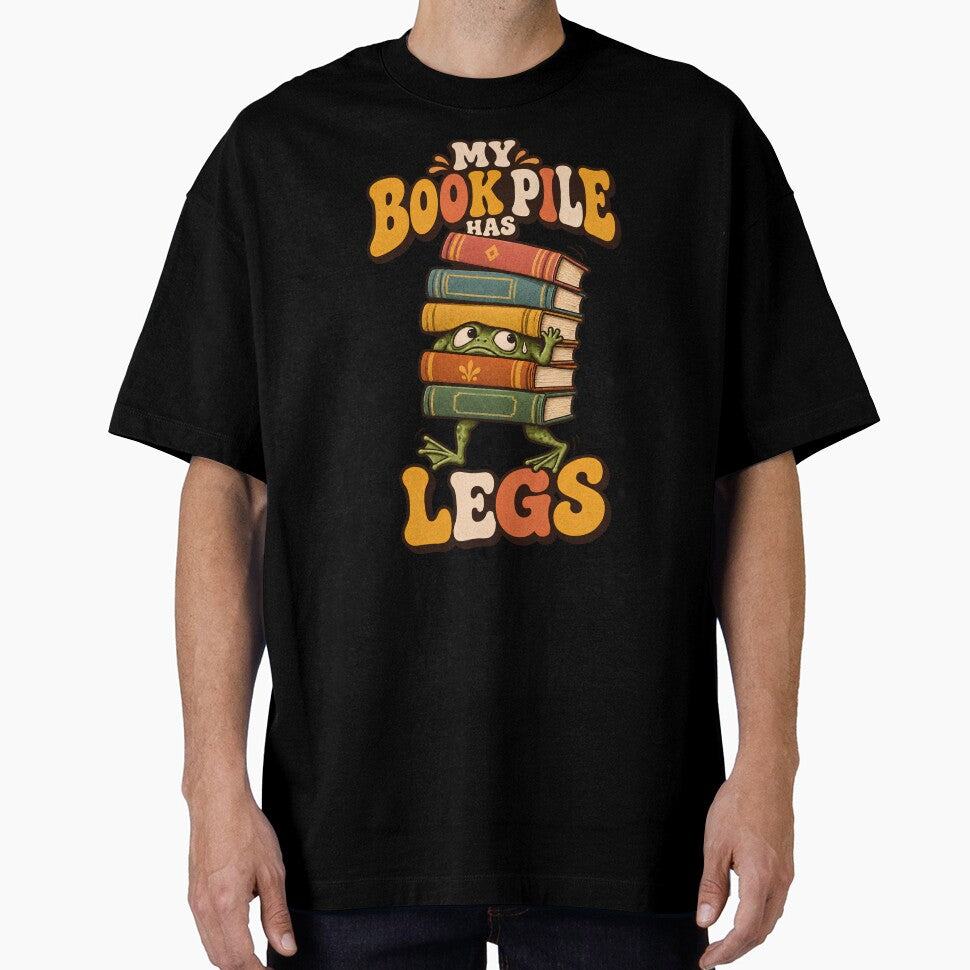 My Book Pile Has Legs – Funny Frog Book Lover by Bawek85Designs