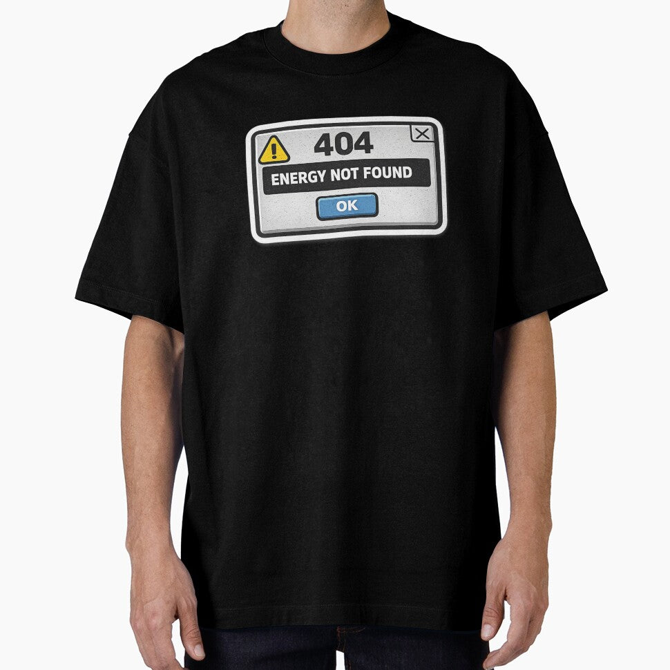 404 Energy Not Found Funny Introvert Error Sticker by Timeless Junction