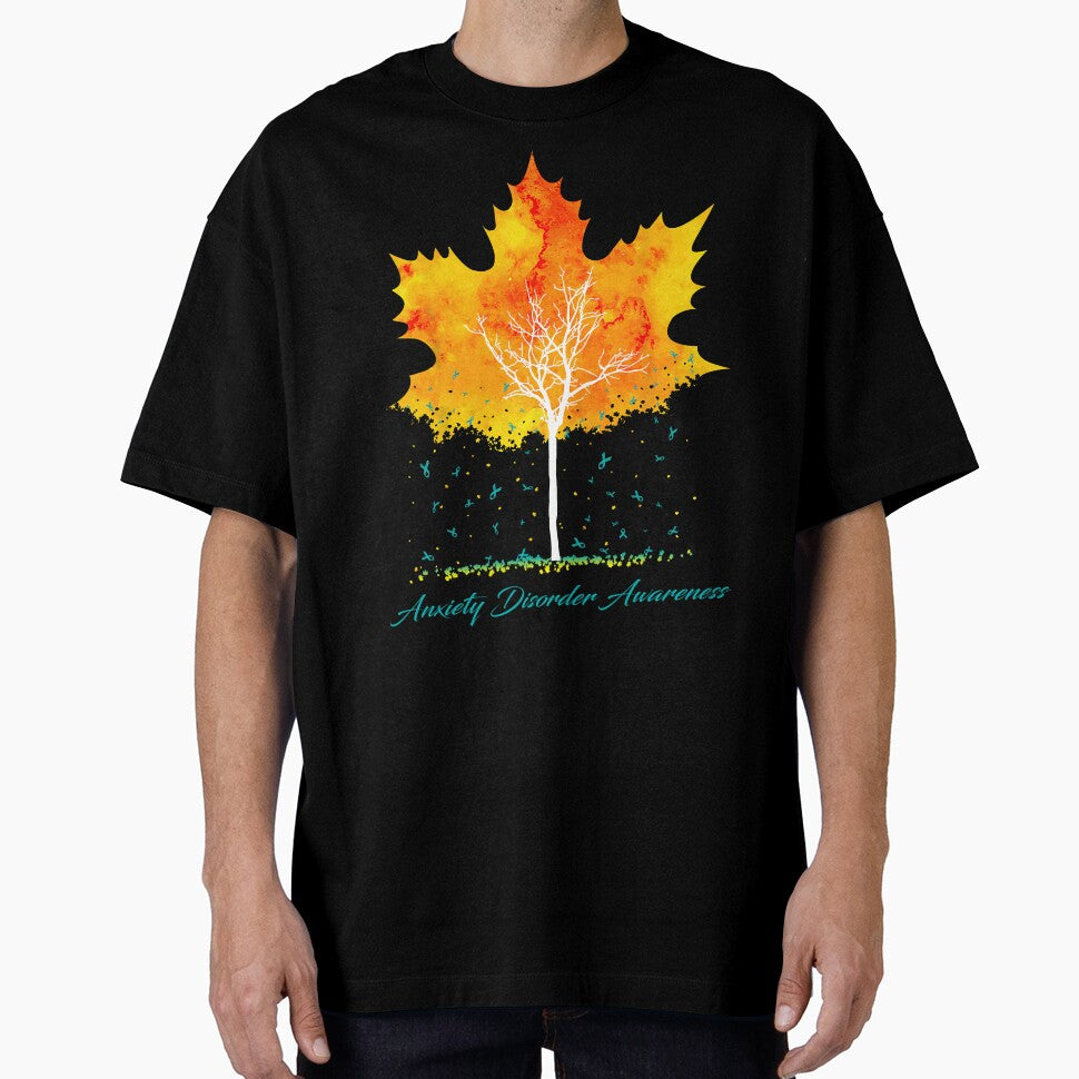 Anxiety Disorder Awareness Maple Leaf Autumn Tree Orange Fall Leaves Season by Sabfit