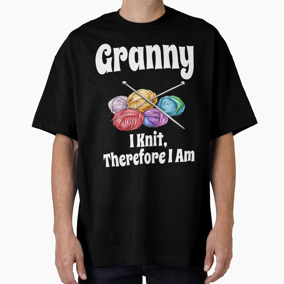 Funny Granny I Knit Therefore I Am Knitting Crochet Yarn by ElizabethVivan