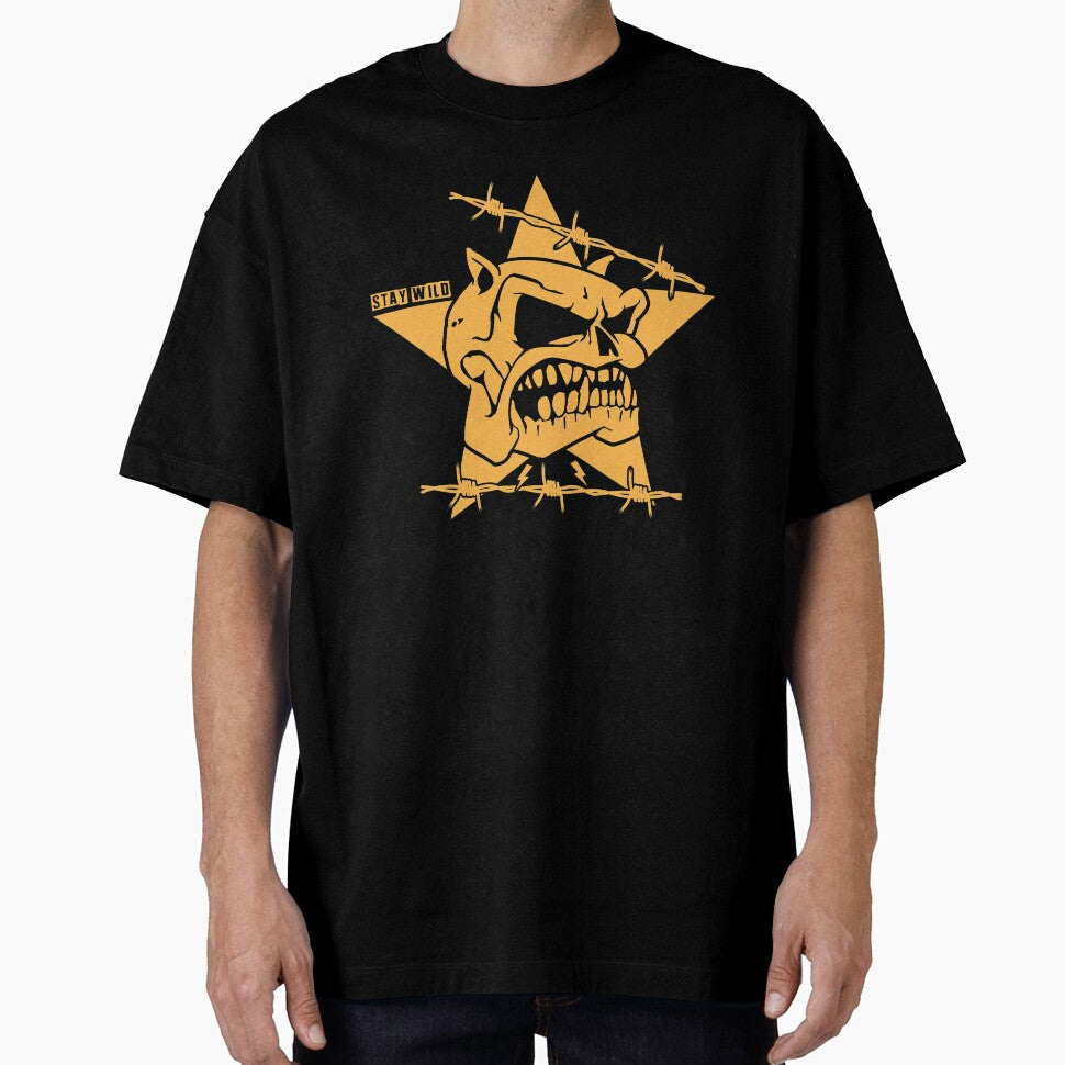 Skull - Stay Wild Skull And Bones T-shirt by bitcam18
