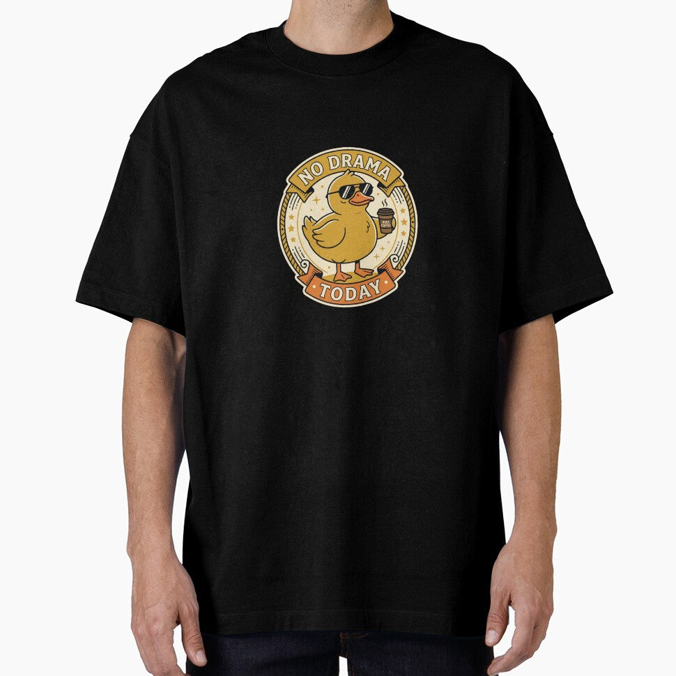 No Drama Today Duck Shirt | Funny Coffee Duck T-Shirt | Cute Duck Lover Gift | Vintage Cartoon Duck Design by SOFWIN
