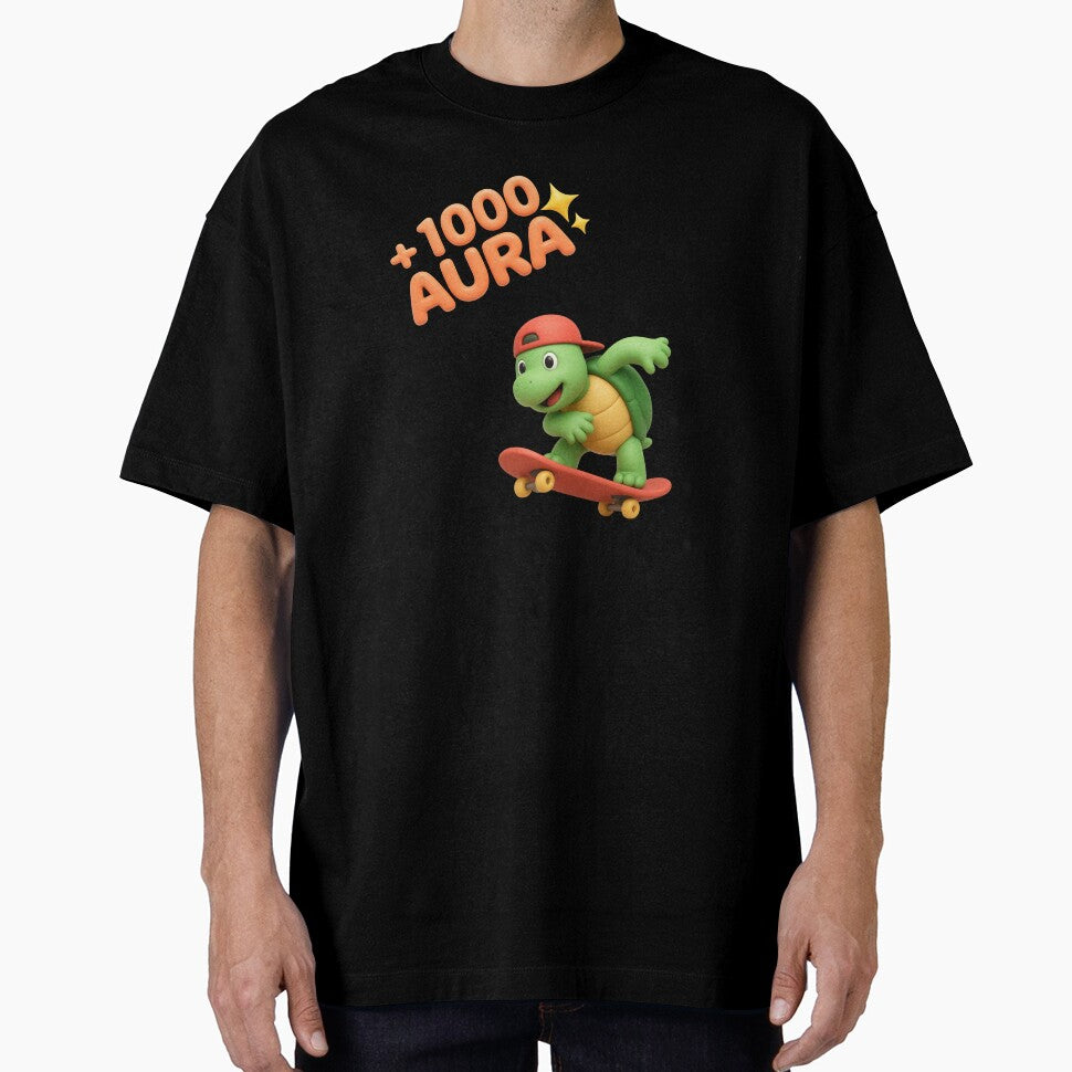 1000 Aura Cute 3D Skateboarding Turtle Sticker by thazinart