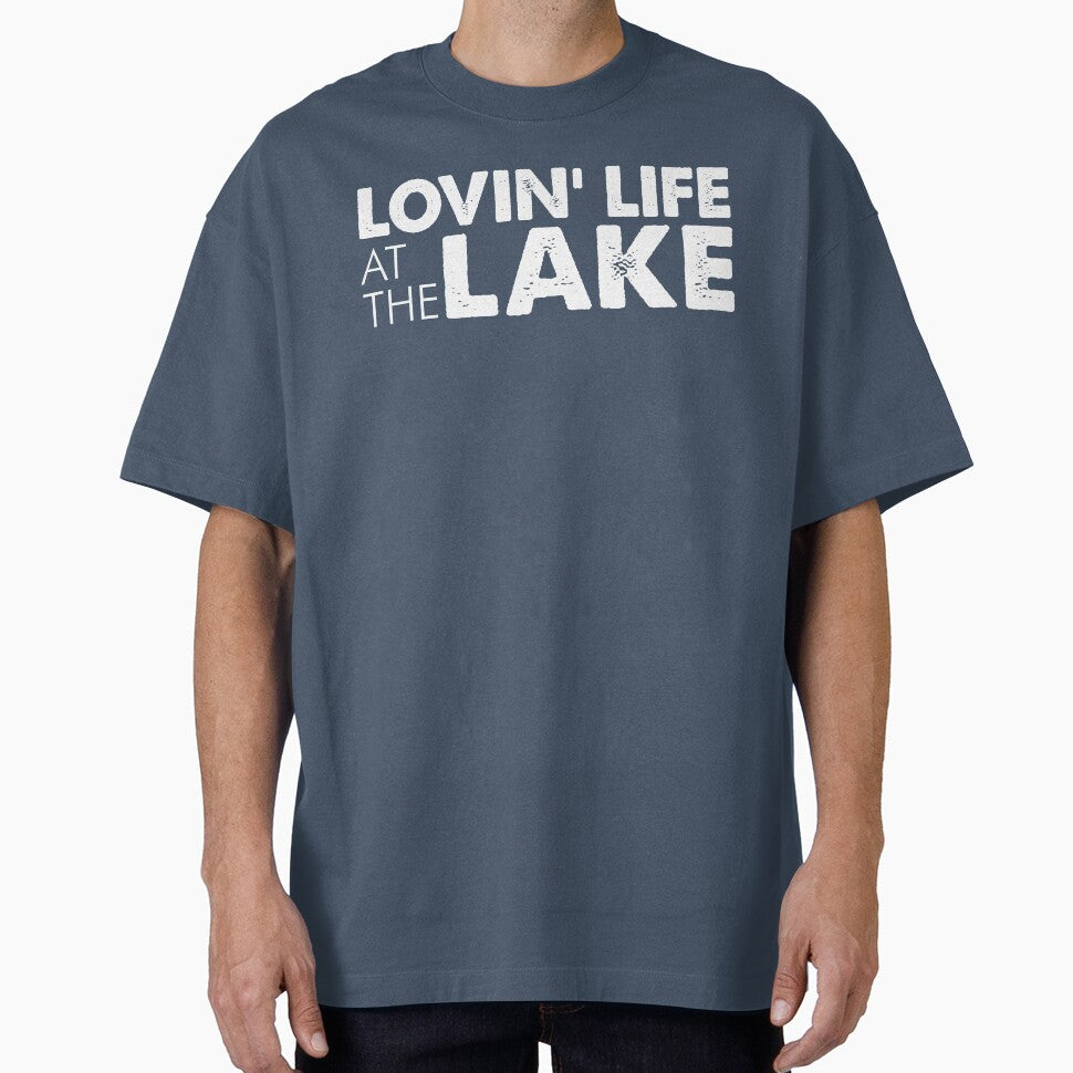 Lovin' Life At The Lake Type Only Dark Blue by jaycartoonist