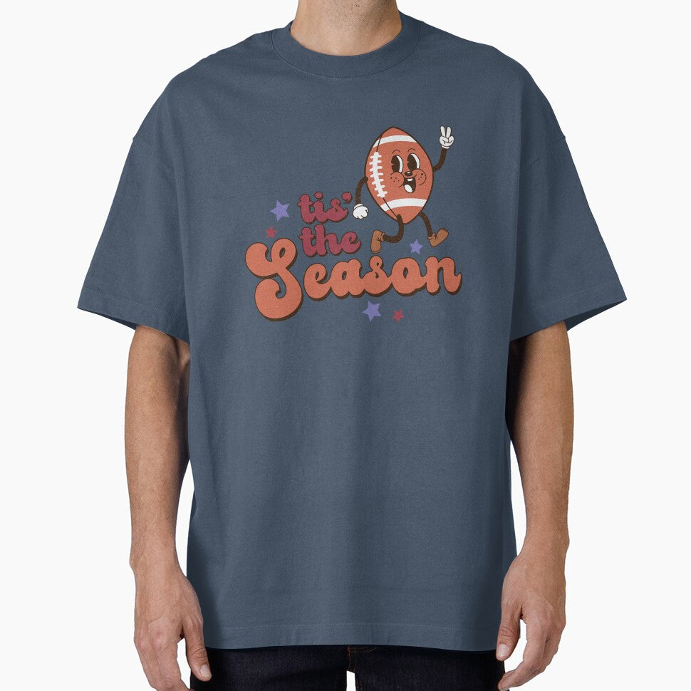 Tis the Season for Football, smiling football cartoon by andieartco