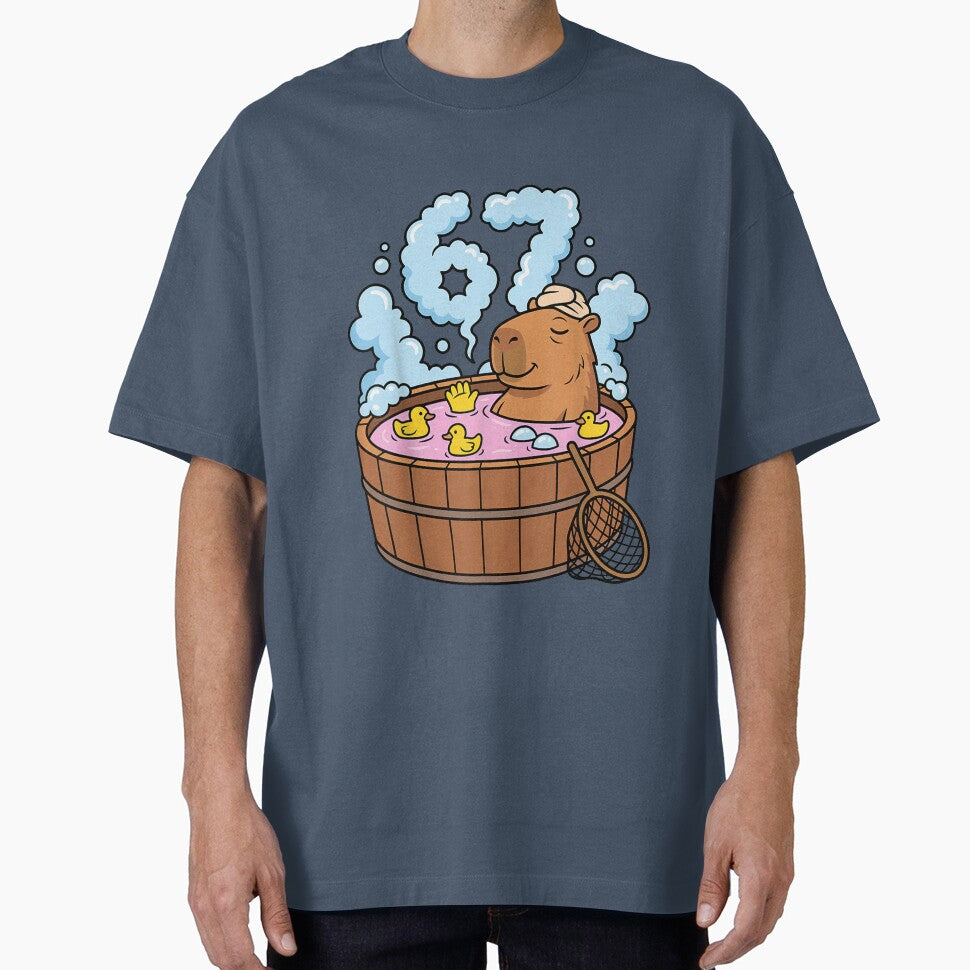 Capybara Bath Tub 67 Relaxed Funny Meme Animal Art for Men Women Kids , Capybara Gift Lover by DZIRI NAJAT