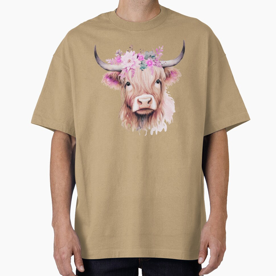 Highland Cow Soft Wild Flowers Boho by LionessLove