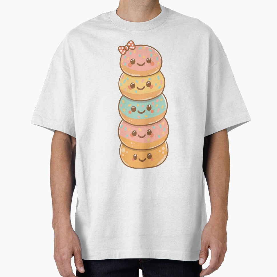Kawaii Donut Stack – Cute Cartoon Design by TineHunterArt