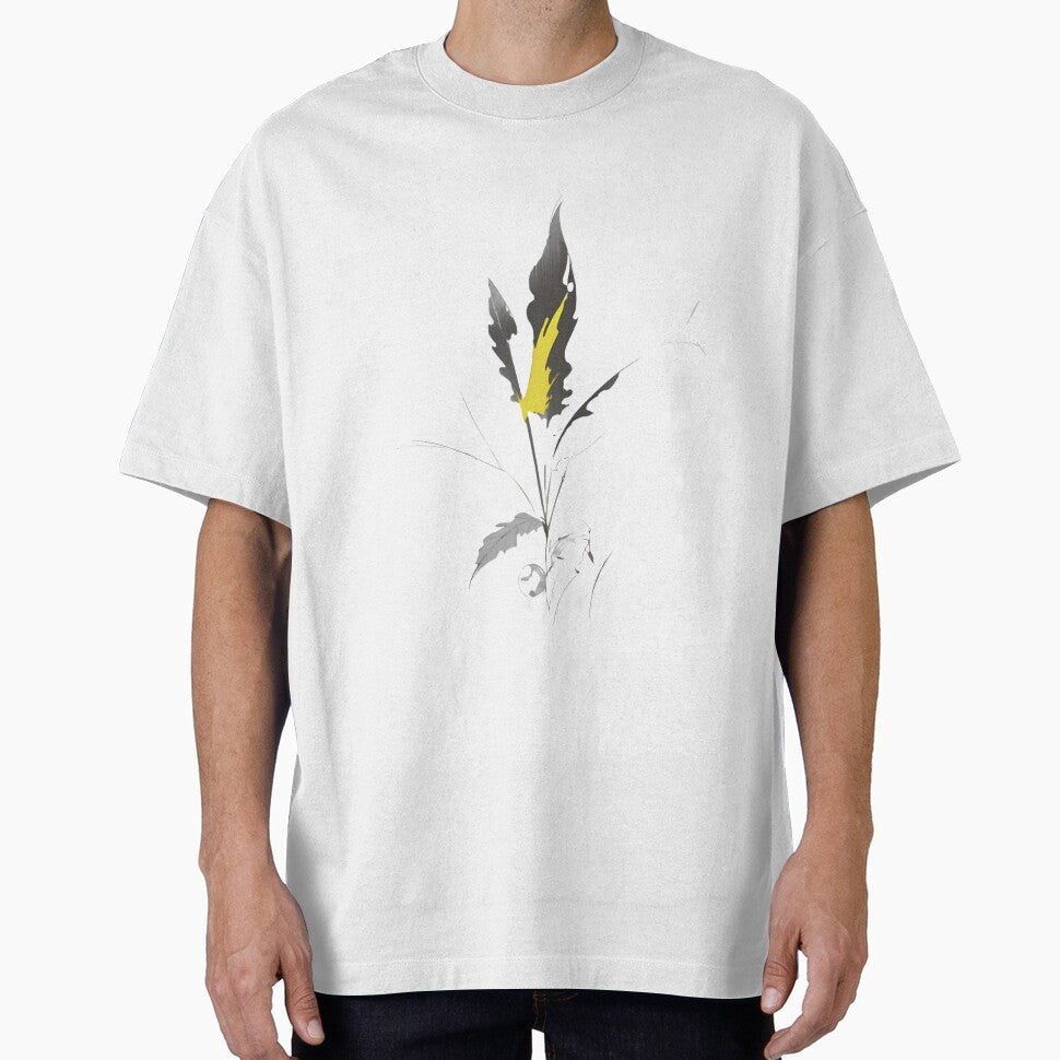 Botanical Line Art with Yellow Accent Color by AroidIsland