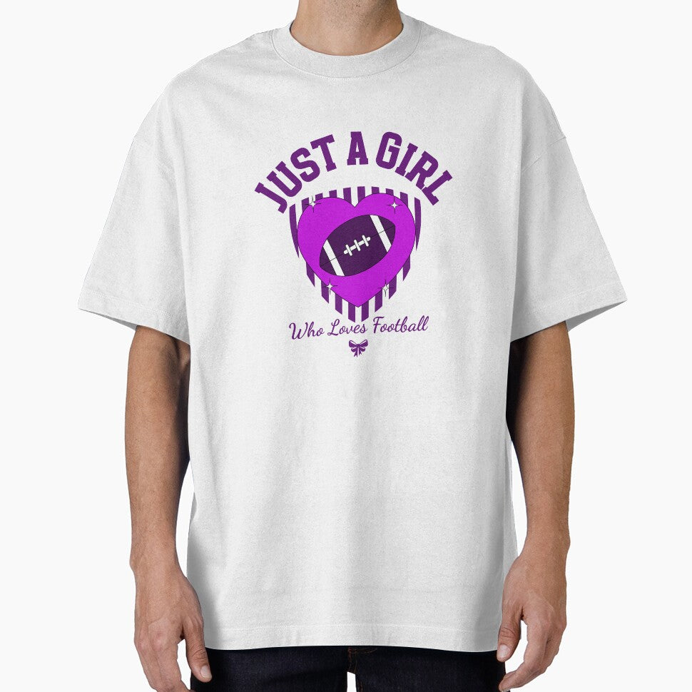 Just A Girl Who Loves Football (purple) T-Shirt by CKDesigns2804