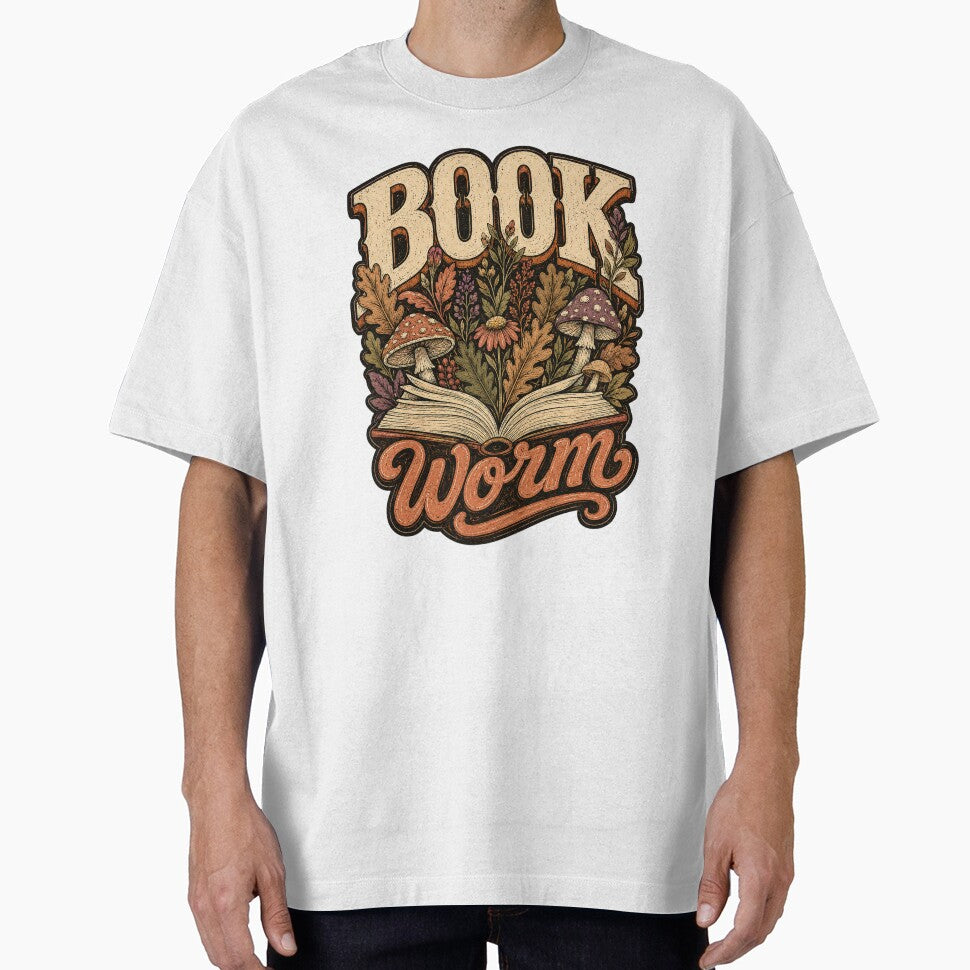 Vintage Book Worm Botanical Mushroom by GenesixDesign
