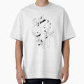 Minimalist line art - psychic girl by synthesizer