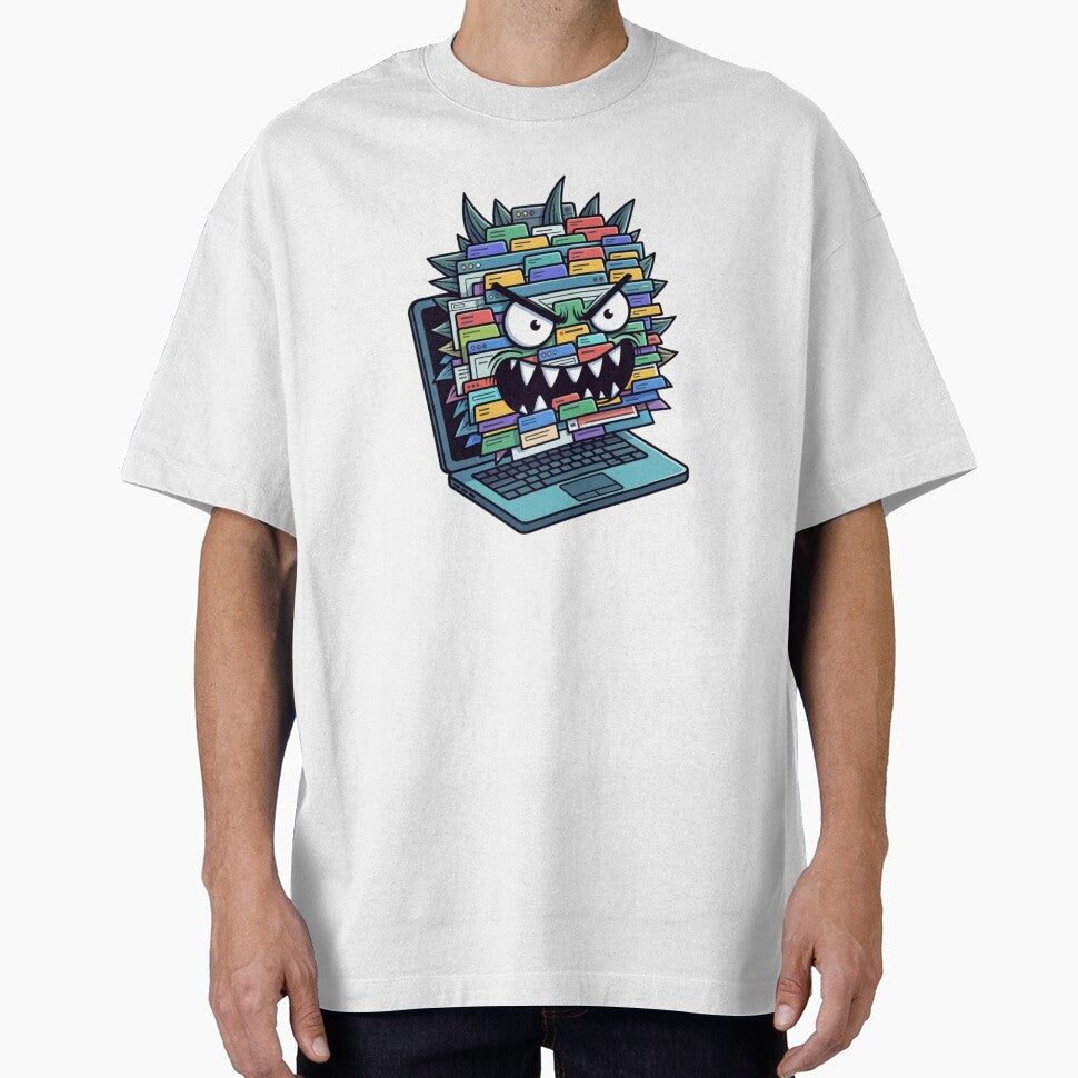 Too Many Tabs Funny Programmer Tech Overload Laptop Monster by ZYNORAworld