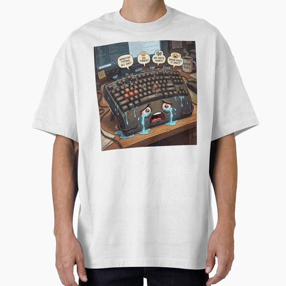 Crying Overworked Keyboard Nonstop Typing Office Humor by Michaelragheb