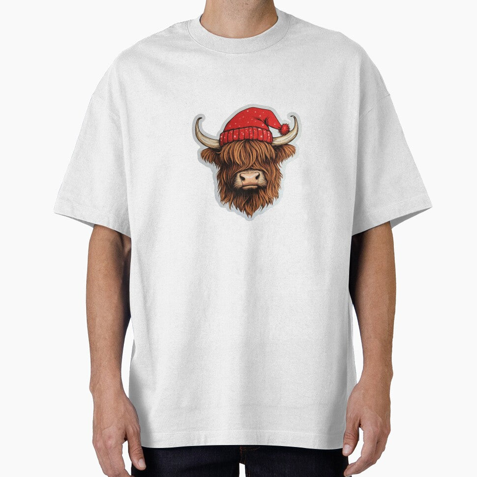 Highland Cow with Red Hat by NicolasGlowArt