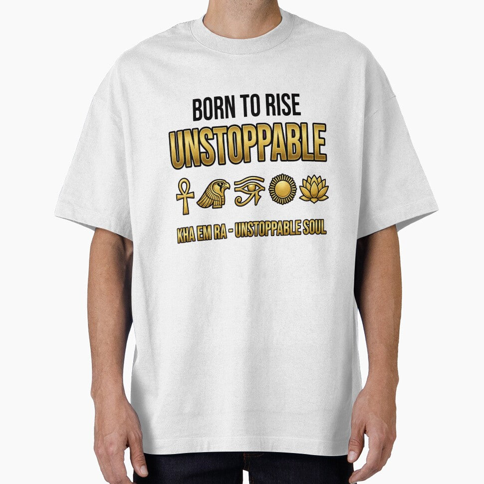 BORN TO RISE UNSTOPPABLE PNG | BORN TO RISE UNSTOPPABLE PNG | Boss Babe Dark Feminine Egyptian Shirt | Main Character Ankh Gold Ankh Pharaonic Power Motivational Shirt Design by HoMya
