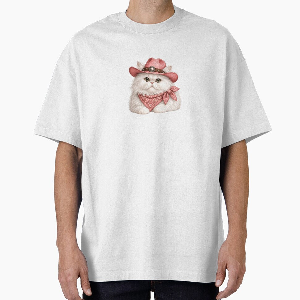 Persian Cat Pink Cowgirl Western Charm Design by BrandyandBeyond