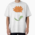 Line art flower drawing, orange color by asbno19