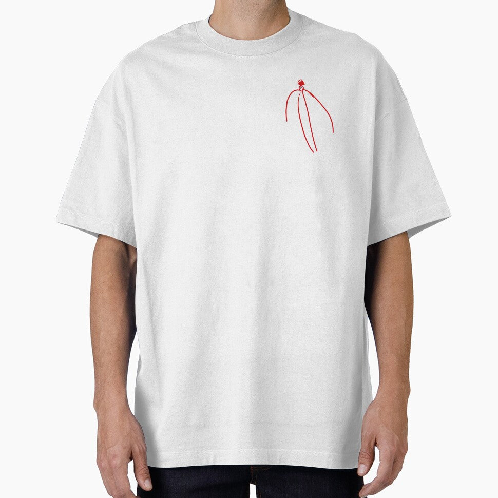 Minimalist Red Line Drawing, Abstract Figure Art by LittleHandsBigWorld