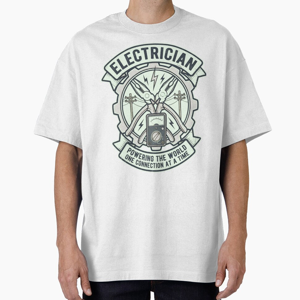 Electrician Powering The World One Connection At A Time T-Shirt by LumyFlow