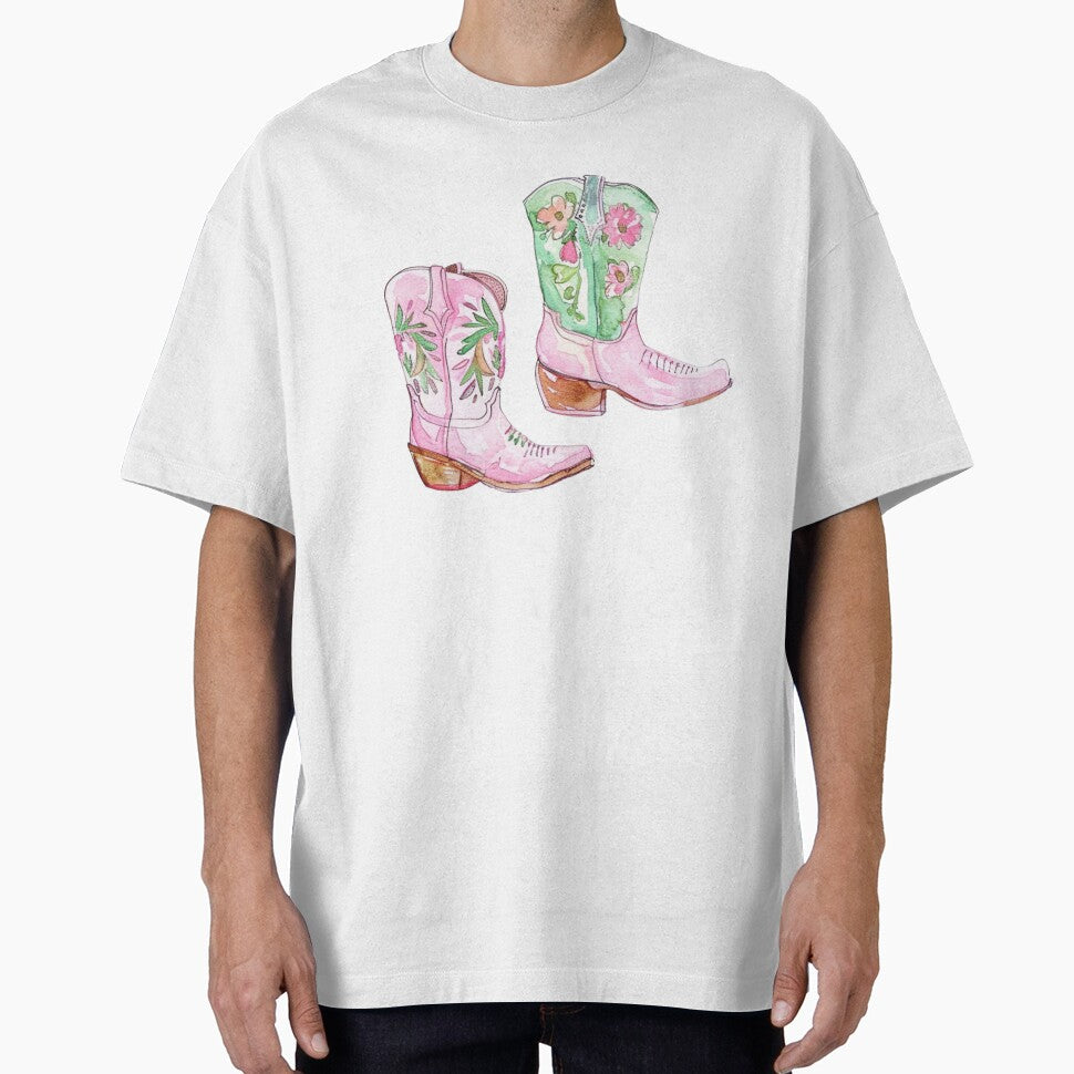 Pink Cowgirl Boots Aesthetic Illustration by infyberry