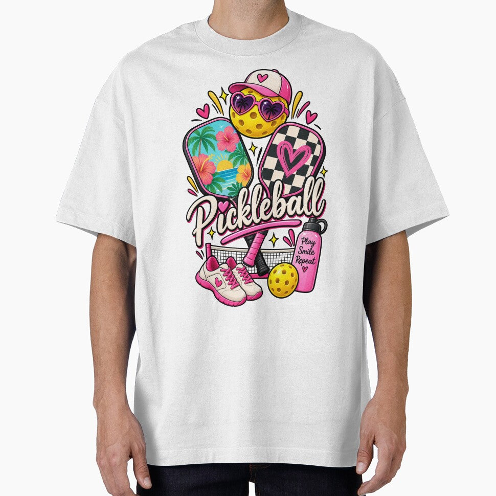 Pickleball Vibes – Cute Pink & Tropical Pickleball Design by StickyDelights