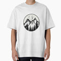 Mountains In Circle Sticker by NicolasGlowArt