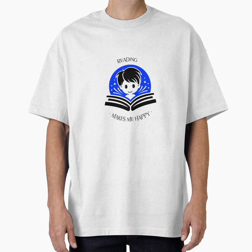 Reading Makes Me Happy - Reading boy T-shirt by fruityflavors