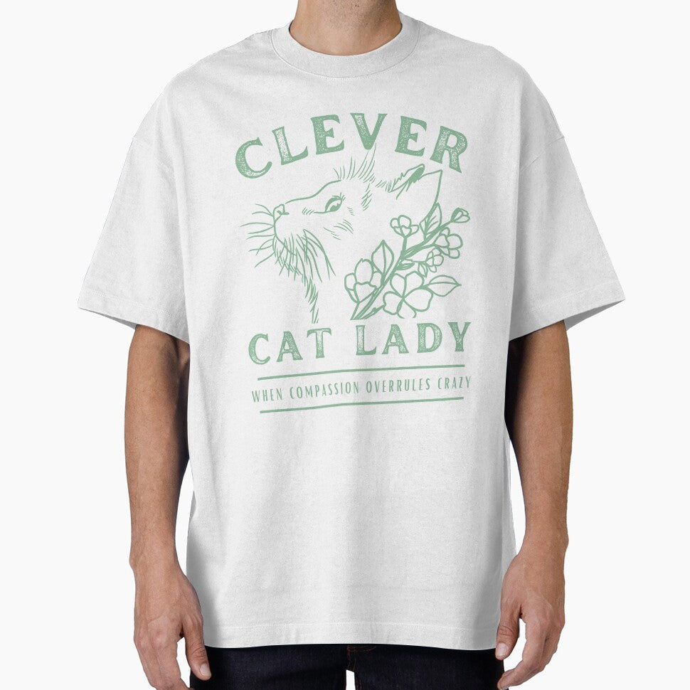 Clever Cat Lady (not crazy) - Pale Green by DPingBirdie
