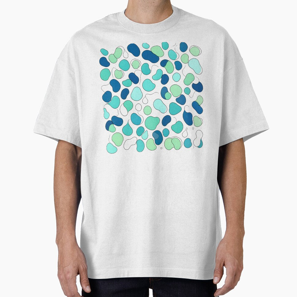Minimalist Line Art Abstract Turquoise Shapes by Bloomkept