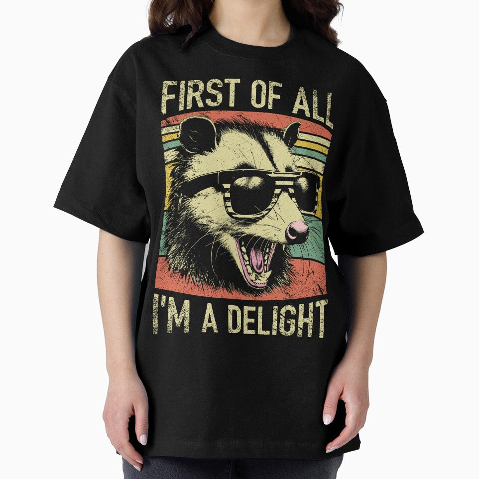 First Of All I'm A Delight - Funny Retro Opossum by legendaryskins
