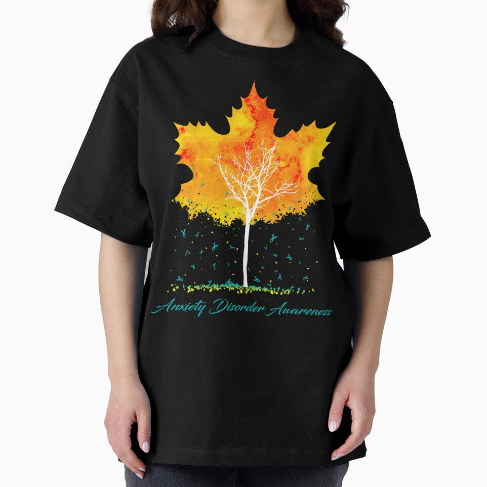 Anxiety Disorder Awareness Maple Leaf Autumn Tree Orange Fall Leaves Season by Sabfit