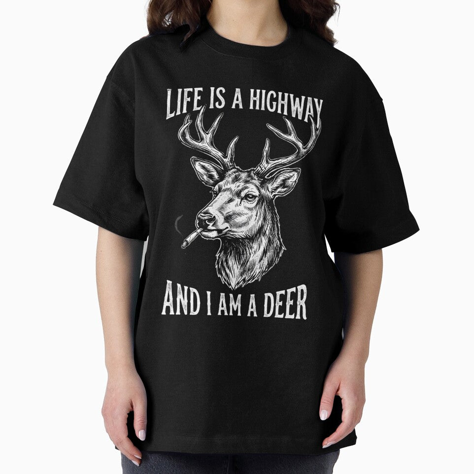 Life is A Highway and I'm A Deer Funny Deer Smoking Meme by w66aboo
