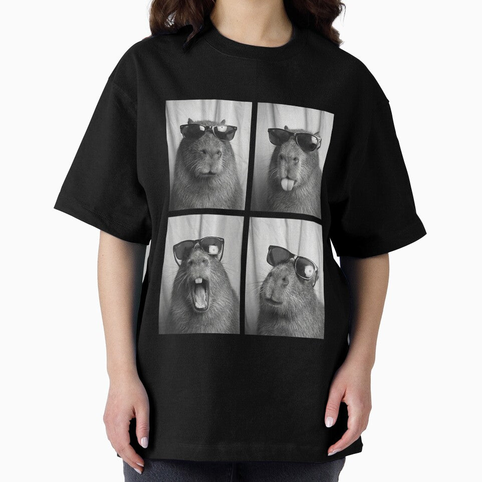 Cool Capybara with Sunglasses PhotoBooth Funny Rodent Animal Art for Men Women Kids , Capybara Gift Lover by DZIRI NAJAT