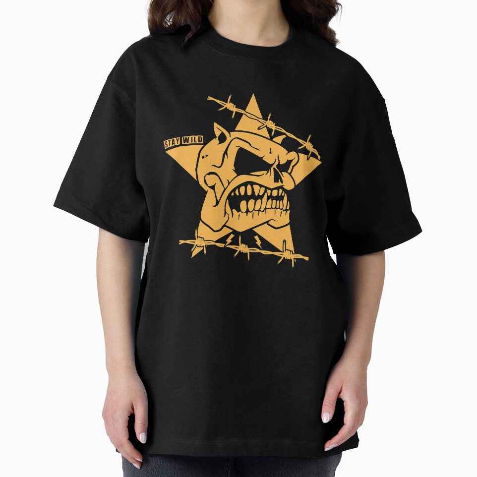 Skull - Stay Wild Skull And Bones T-shirt by bitcam18