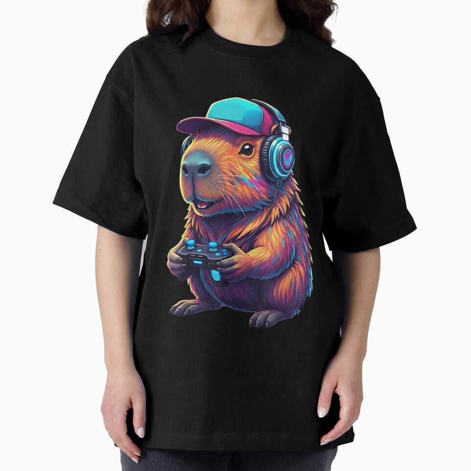 Funny Capybara Gamer Gaming Video Games Capybara Art for Men Women Kids , Capybara Gift Lover by DZIRI NAJAT