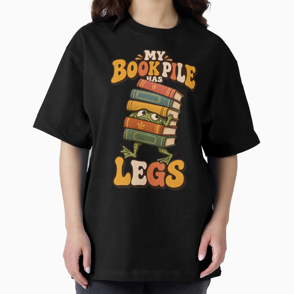 My Book Pile Has Legs – Funny Frog Book Lover by Bawek85Designs