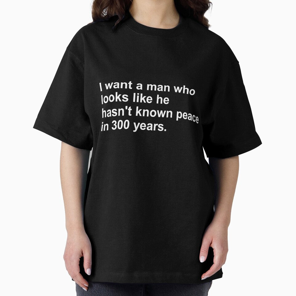 I want a man who looks like he hasn't known peace in 300 years. Black Ink Sticker by RebelCactusStore