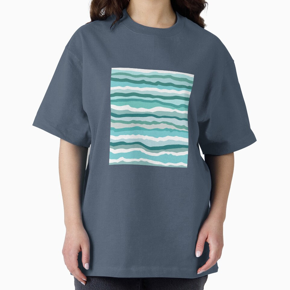 Abstract Ocean Horizontal Lines Coastal Style Decor Beachy Vibes Art 3 of 4 by Beachy