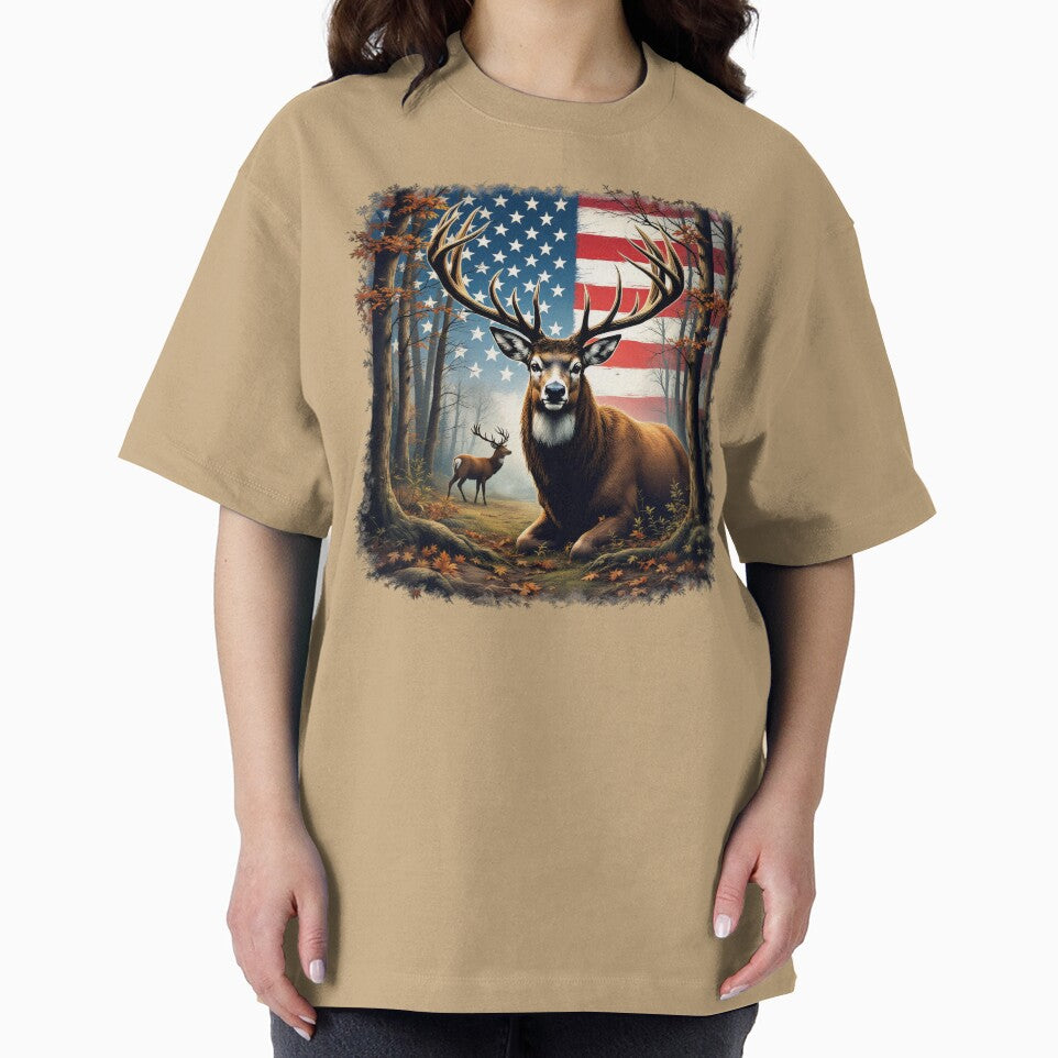 American Deer USA Flag Whitetail Buck Hunting Outdoors by Topmaxdesign