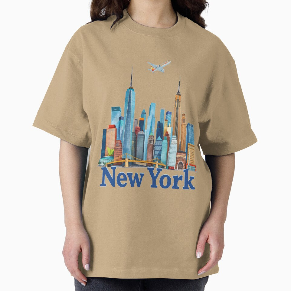 New York City Skyline Sticker - NYC Manhattan Cityscape Aesthetic Travel Gift - Urban Illustration for Laptop, Phone Case, T-Shirt by ArtByTripti