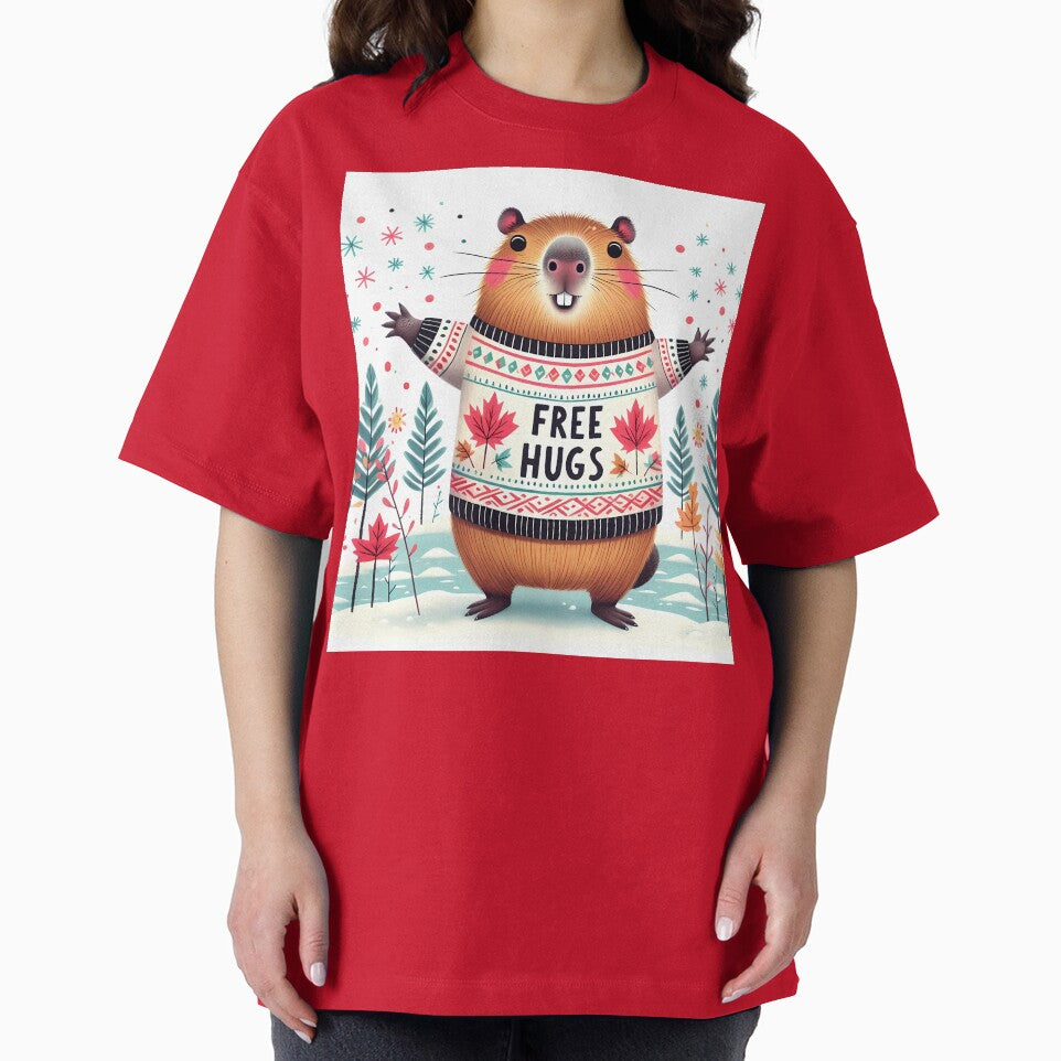 Capybara Free Hugs - Scandinavian Folk Art by heidiannemorris © by FOLK ART FUSION