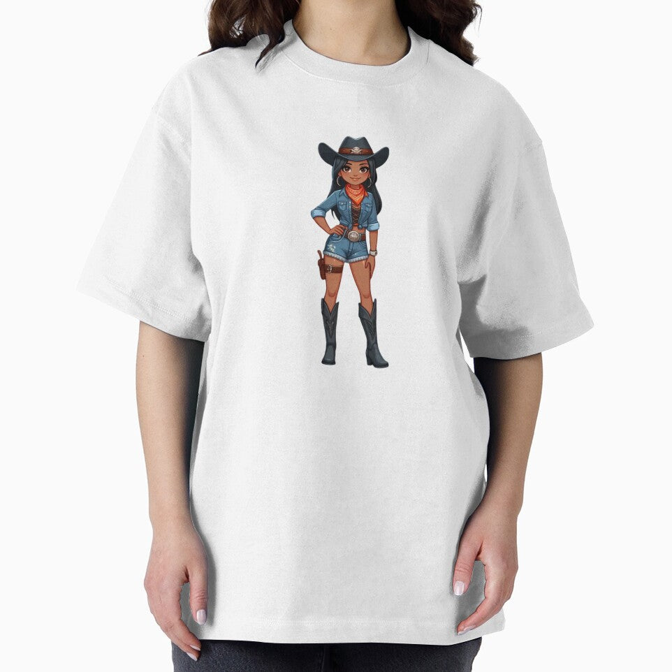 Rodeo Cowgirl Illustration | Western Cowgirl Art | Bold Frontier Style Design by PaintedPixels01