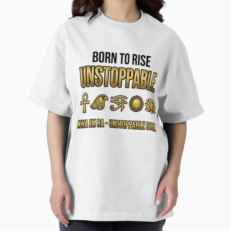 BORN TO RISE UNSTOPPABLE PNG | BORN TO RISE UNSTOPPABLE PNG | Boss Babe Dark Feminine Egyptian Shirt | Main Character Ankh Gold Ankh Pharaonic Power Motivational Shirt Design by HoMya