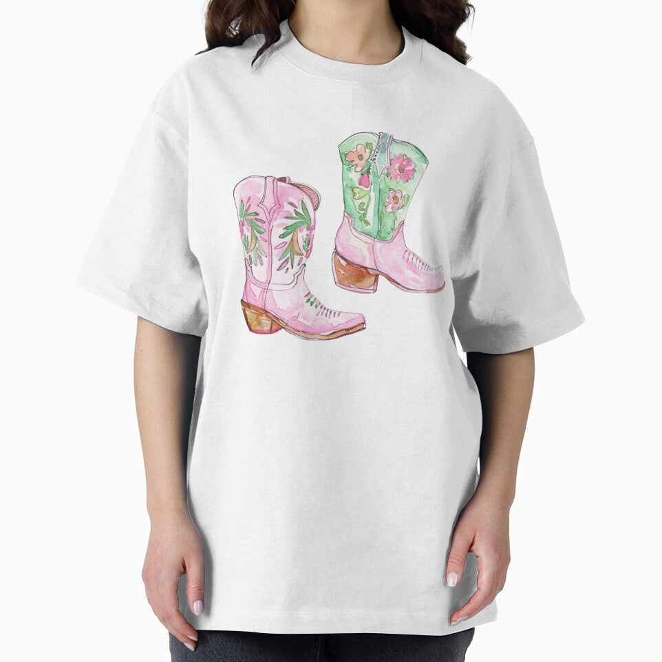 Pink Cowgirl Boots Aesthetic Illustration by infyberry