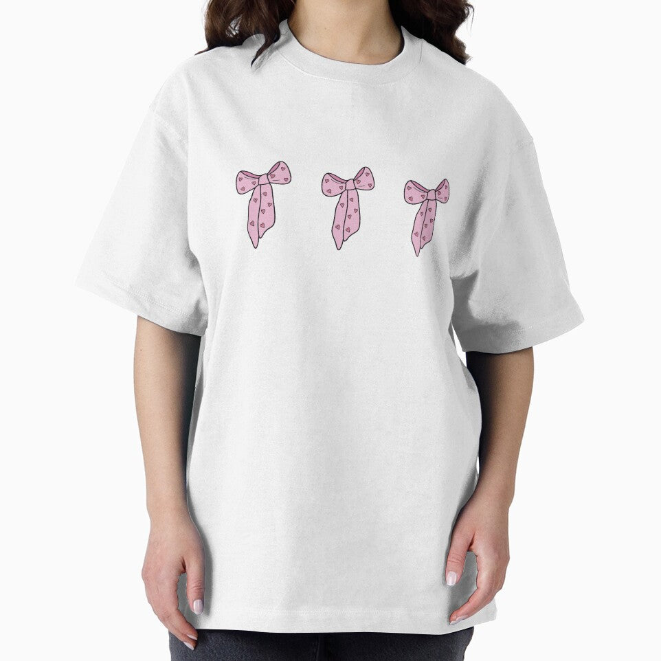 Pink Kawaii Bow Trio with Hearts | Coquette Aesthetic Drawing by jugglingelephant