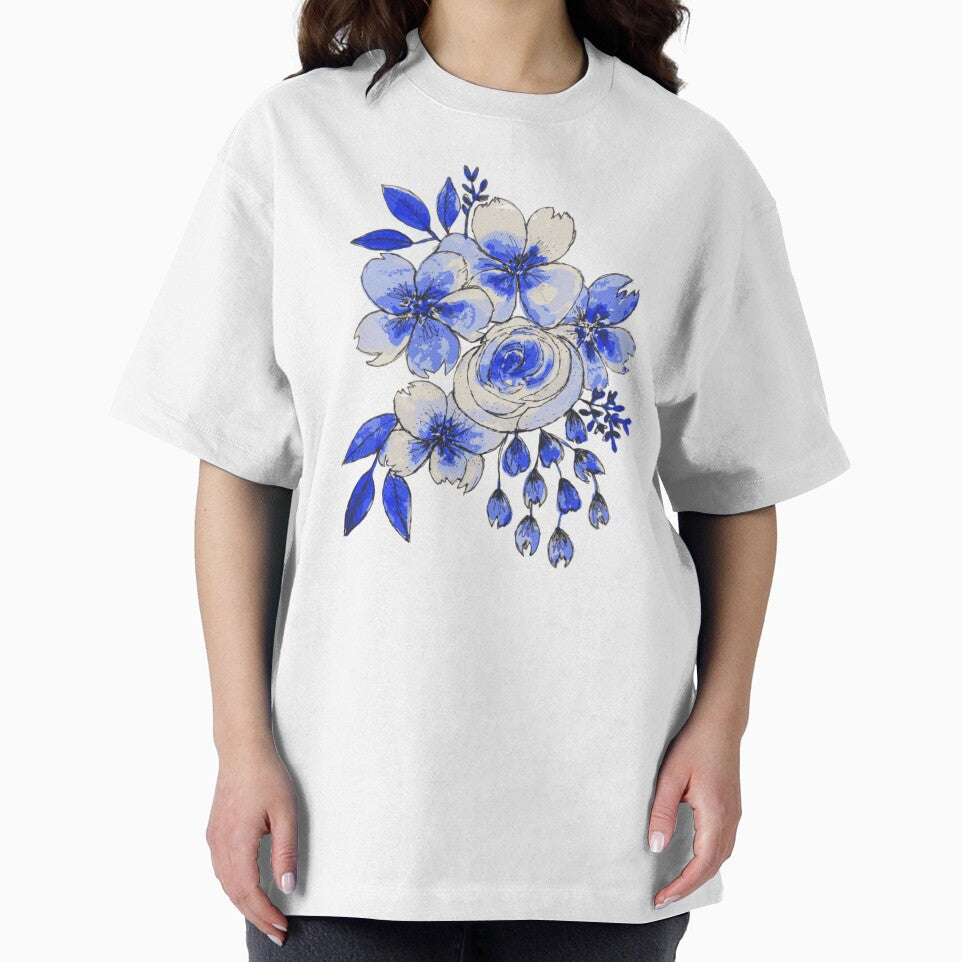 Blue and White Bouquet of Flowers by RosalieReeves