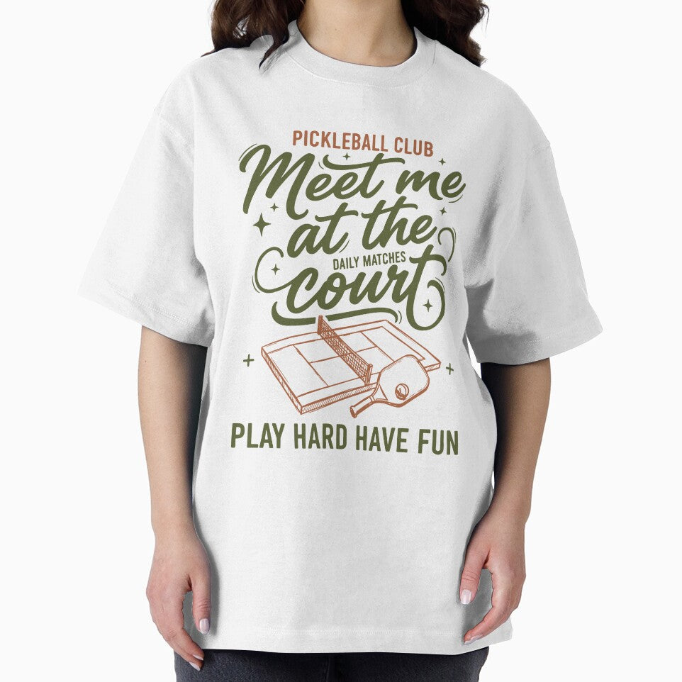 Pickleball Court Meet Me At The Court Play Hard by LuminOrb