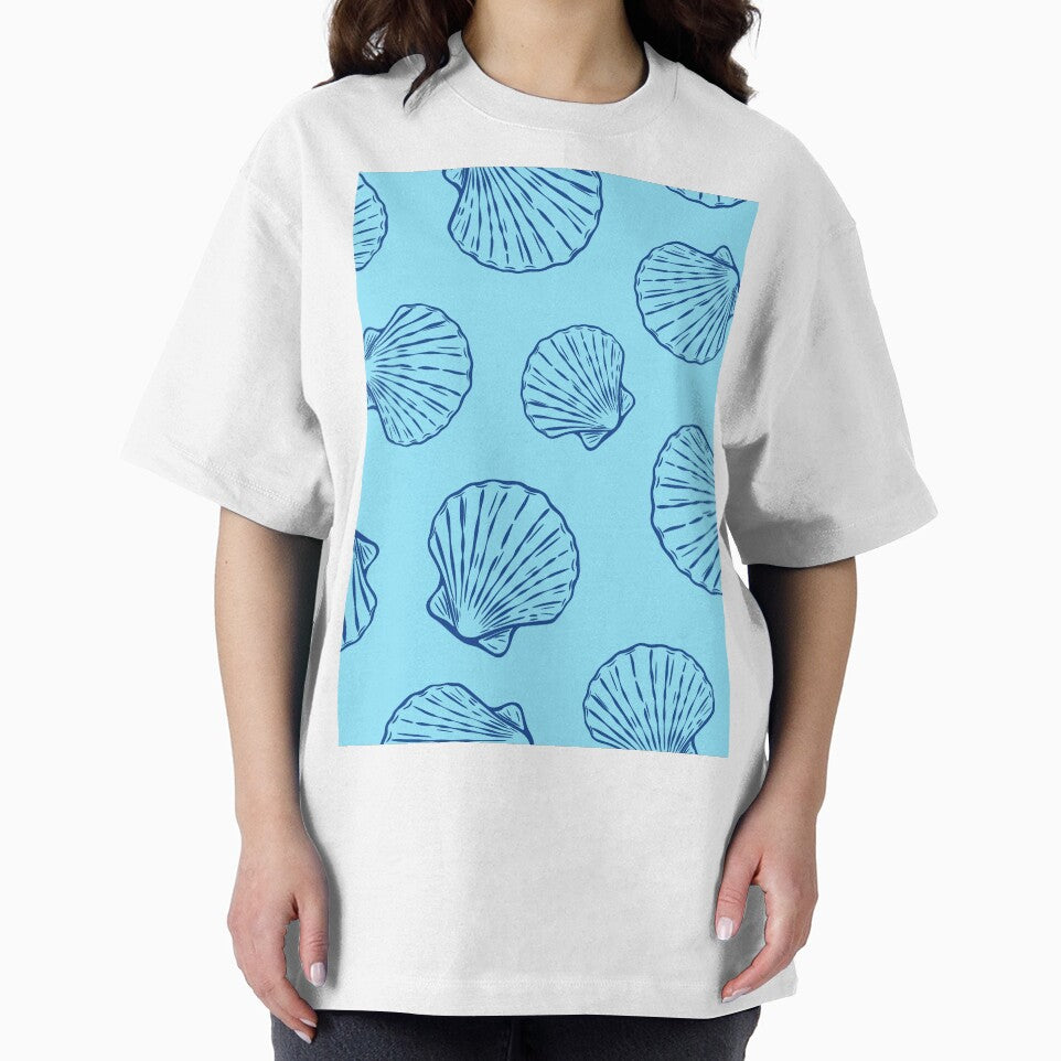 Blue Seashell Coastal Pattern by jianina-alondra